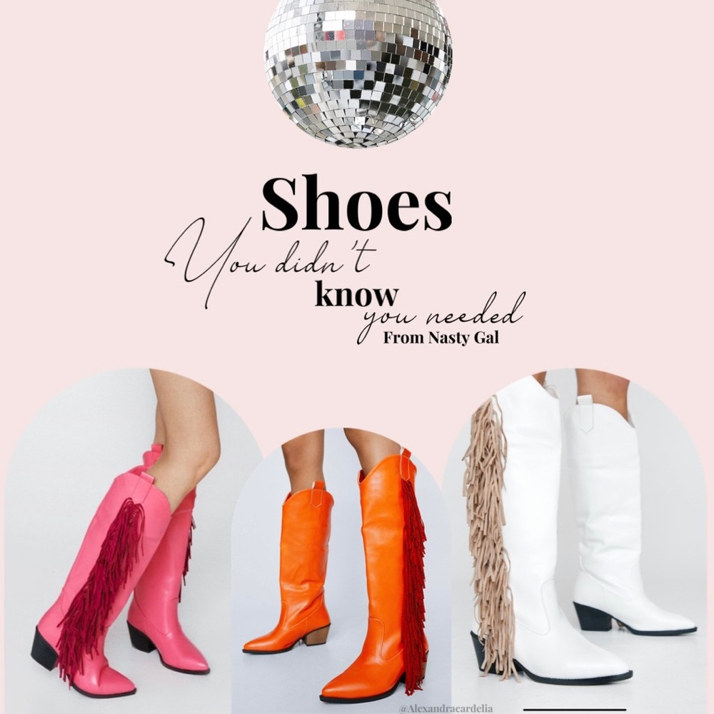 Nasty gal fringe faux leather boots- brand new